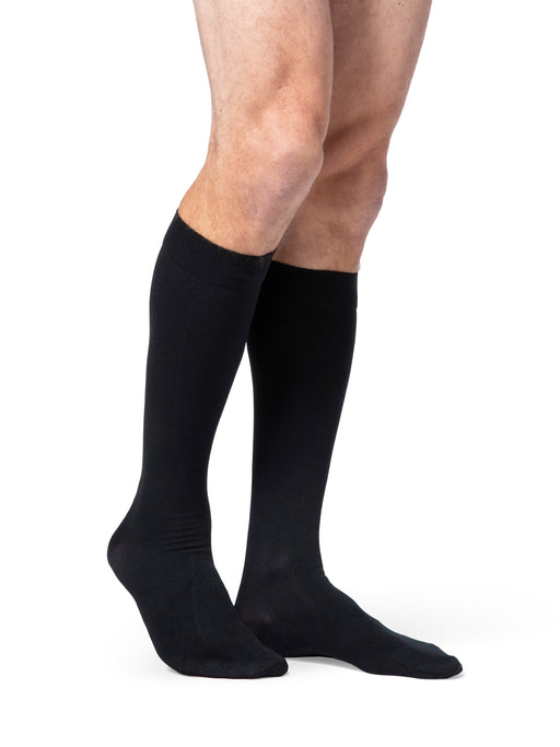 Dynaven Opaque Ribbed Men's Knee High  20-30mmHg-Closed Toe