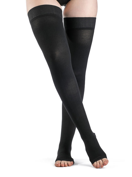 Dynaven Opaque Women's Thigh High  20-30mmHg-Open Toe