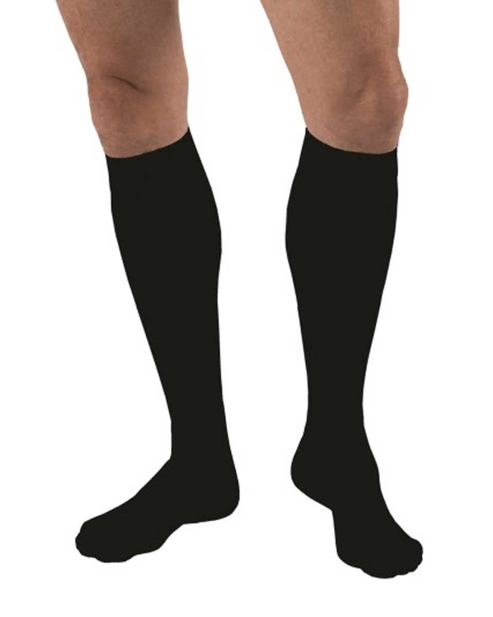 JOBST Sport Knee High 20-30 mmHg Compression Socks, Black/Cool Black, Small