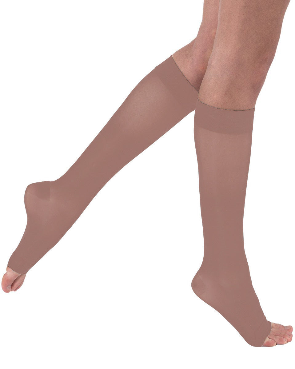 Juzo Dynamic Max Open Toe Knee Highs - 30-40 mmHg Compression and Secure  Silicone Top Band