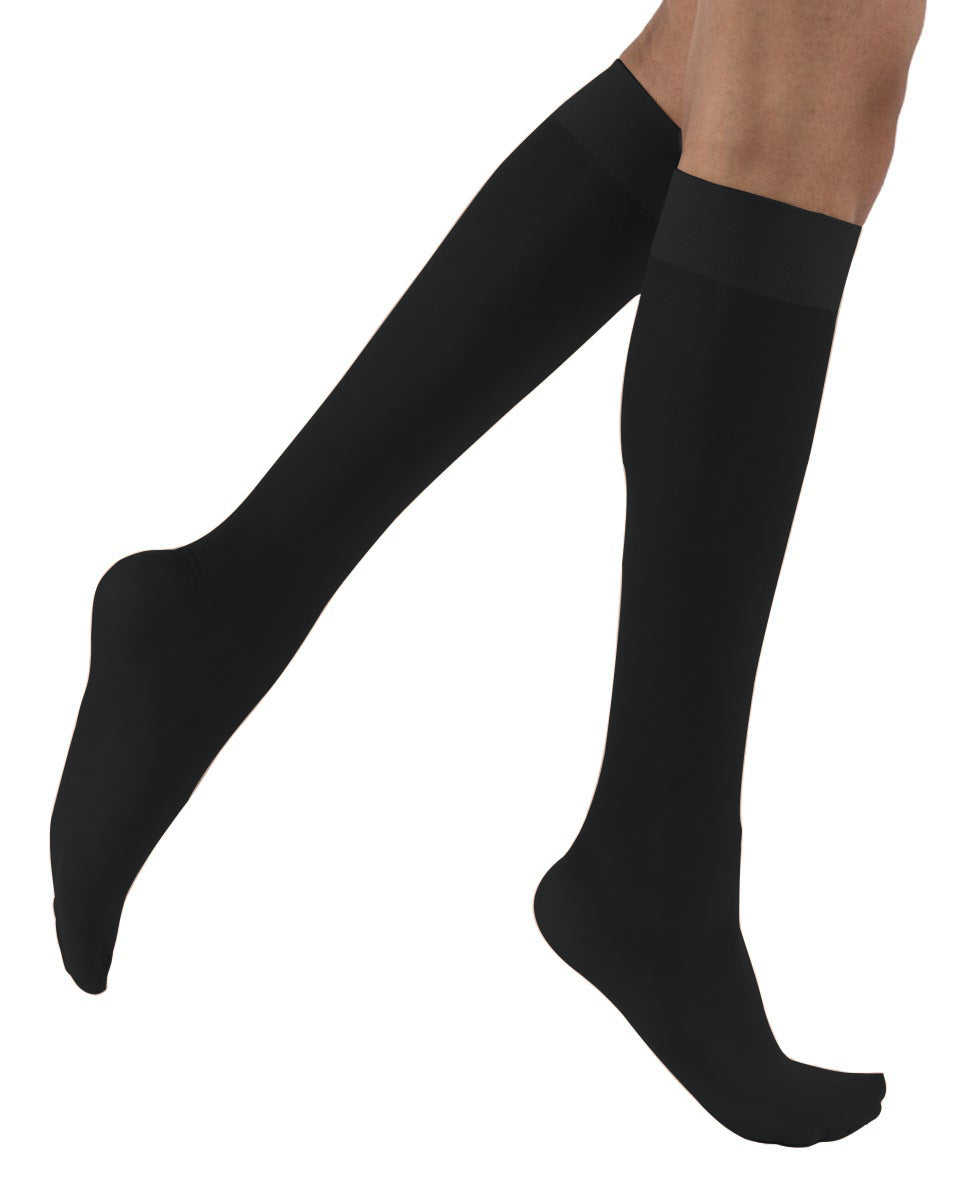 Truform Women's Stockings, Knee High, Sheer: 30-40 mmHg, Black