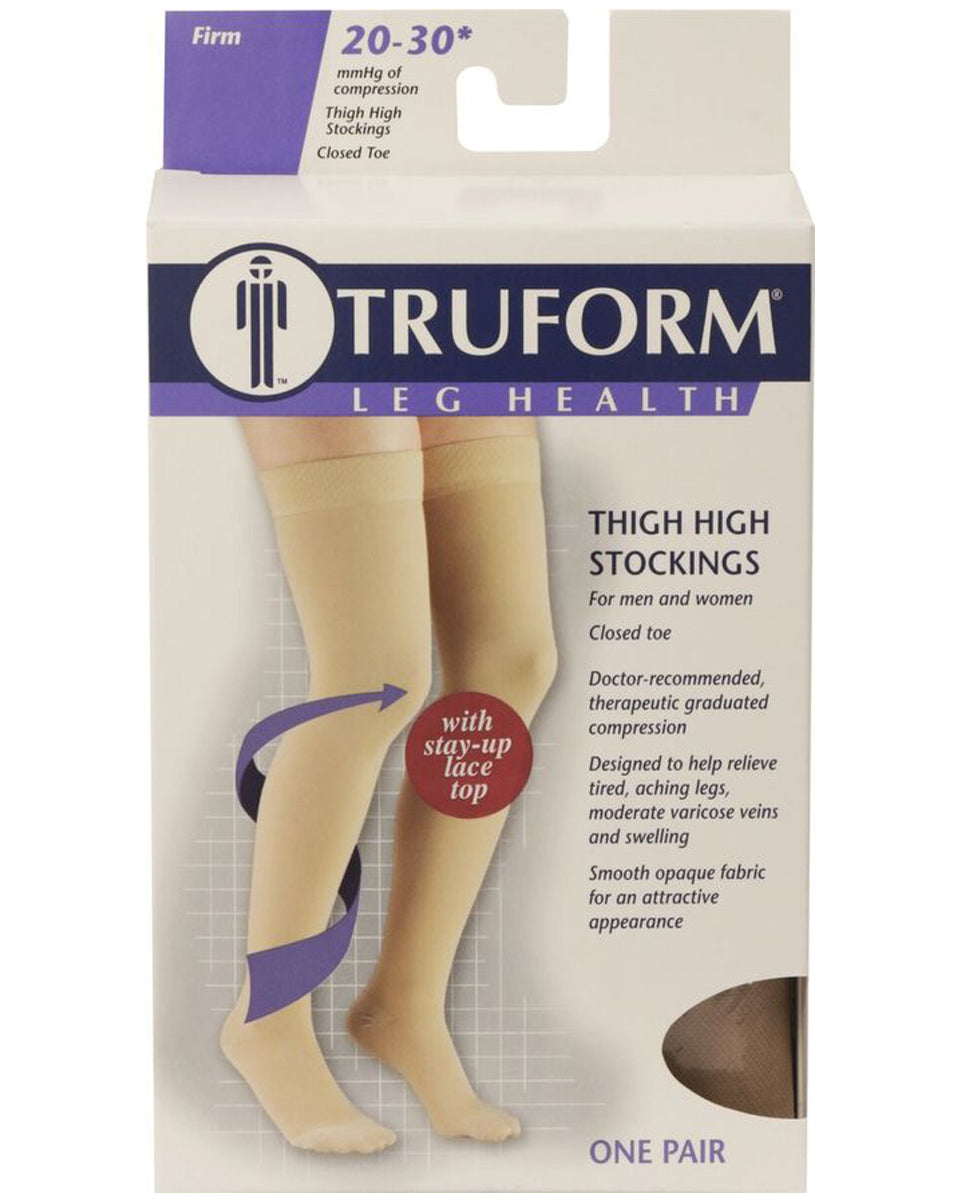 TRUFORM Unisex Anti-Embolism Stockings - 18 mmHg - Knee High - Open Toe